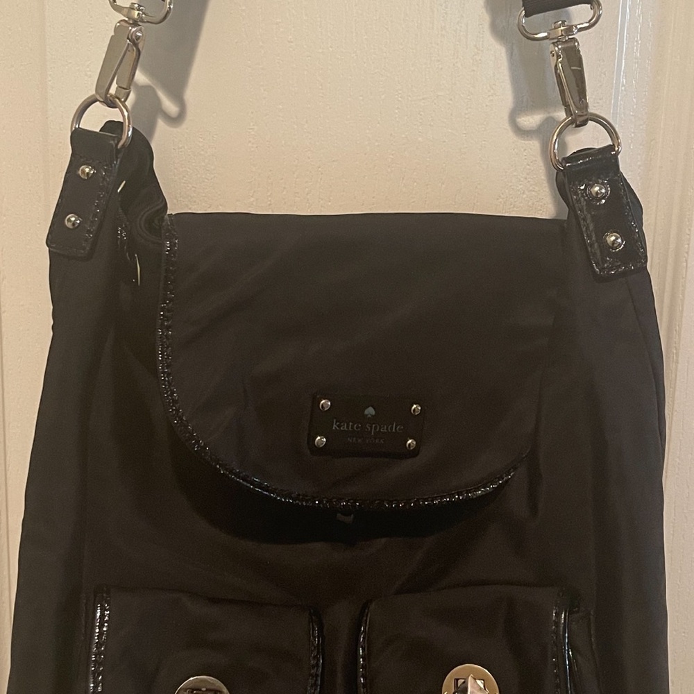 Kate Spade BackPack Drawstring black Gold hardware
